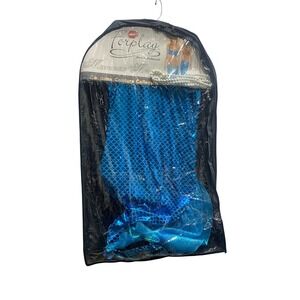 Forplay Mermaid Costume M/L Blue Bra Top Skirt Pearl Necklace Cosplay Halloween